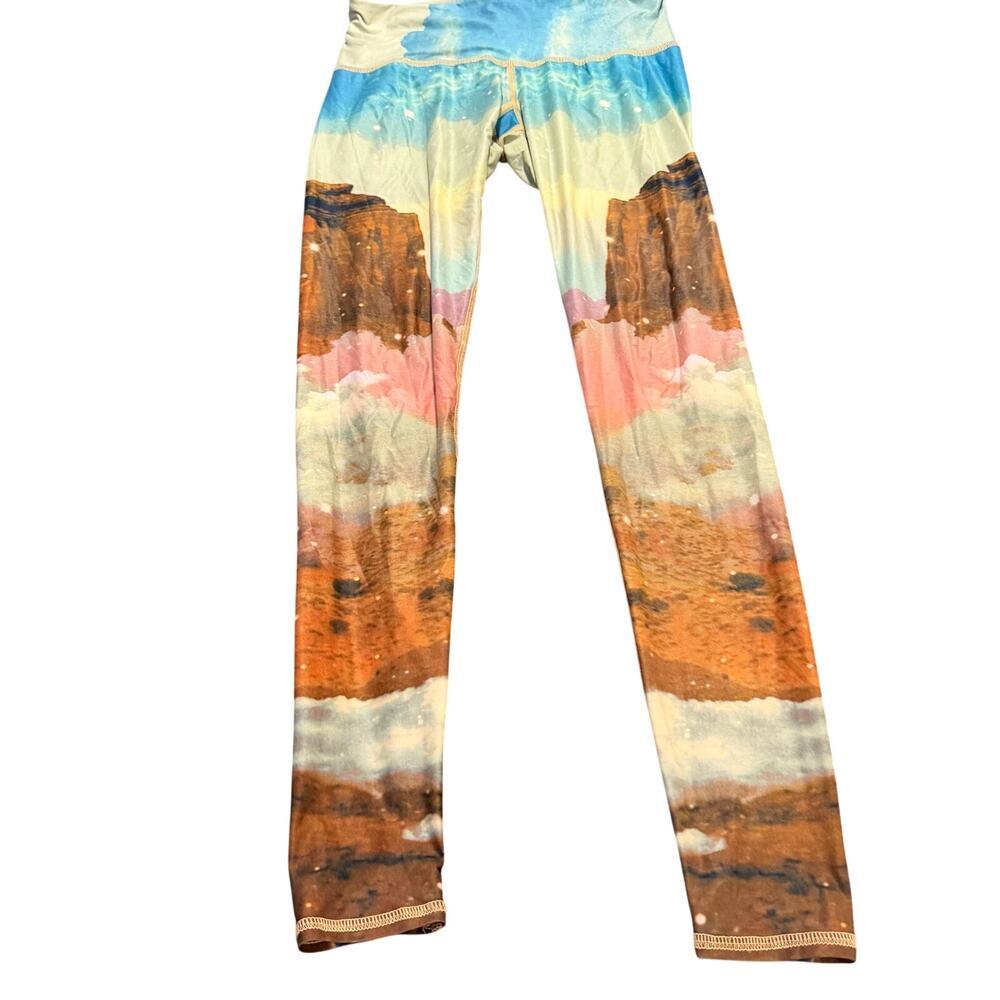 Teeki unicorn leggings magical colorful yoga boho sz S lightweight activewear